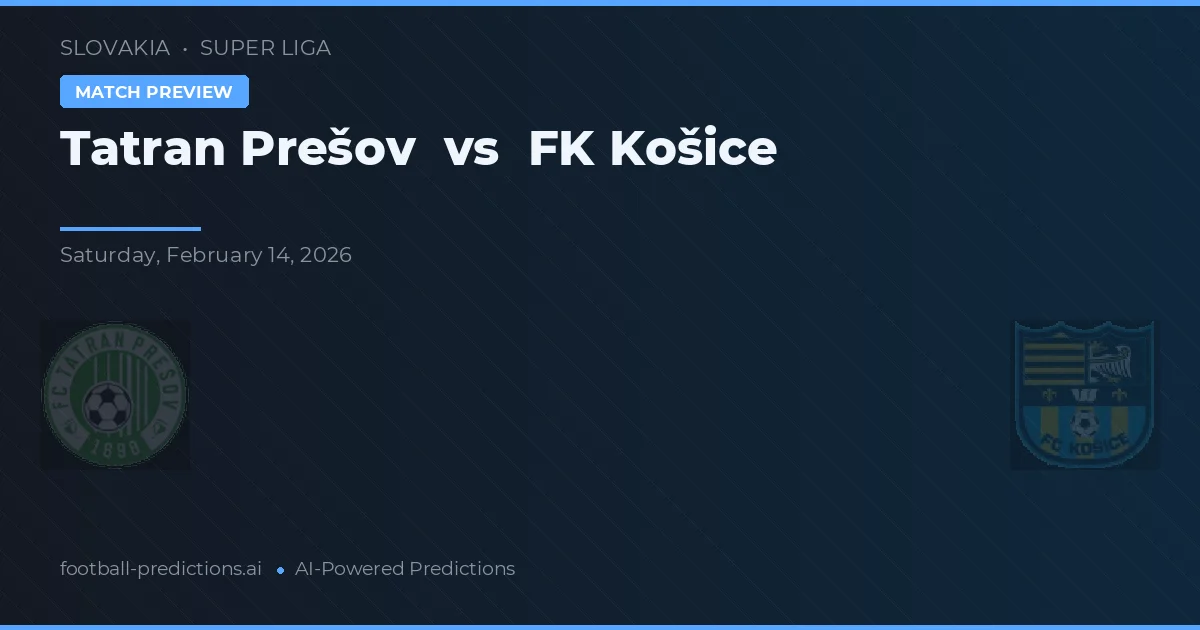 Tatran Prešov vs FK Košice — prognóstico e prévia do jogo