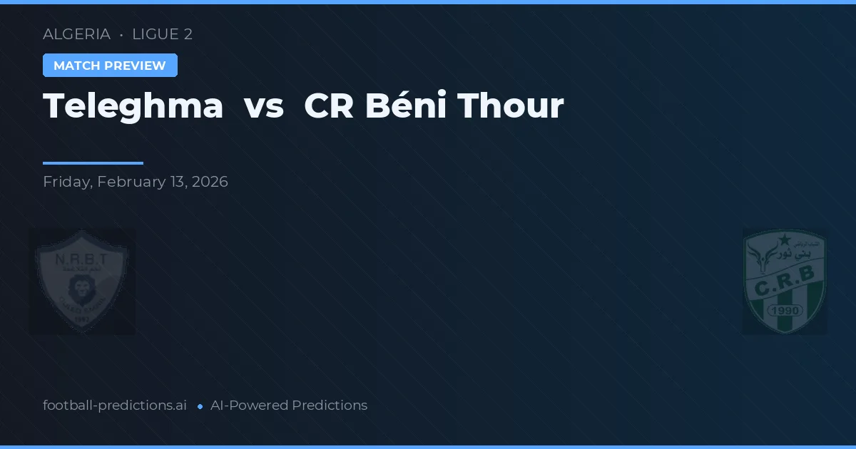 Teleghma vs CR Beni Thour — prognóstico e prévia do jogo