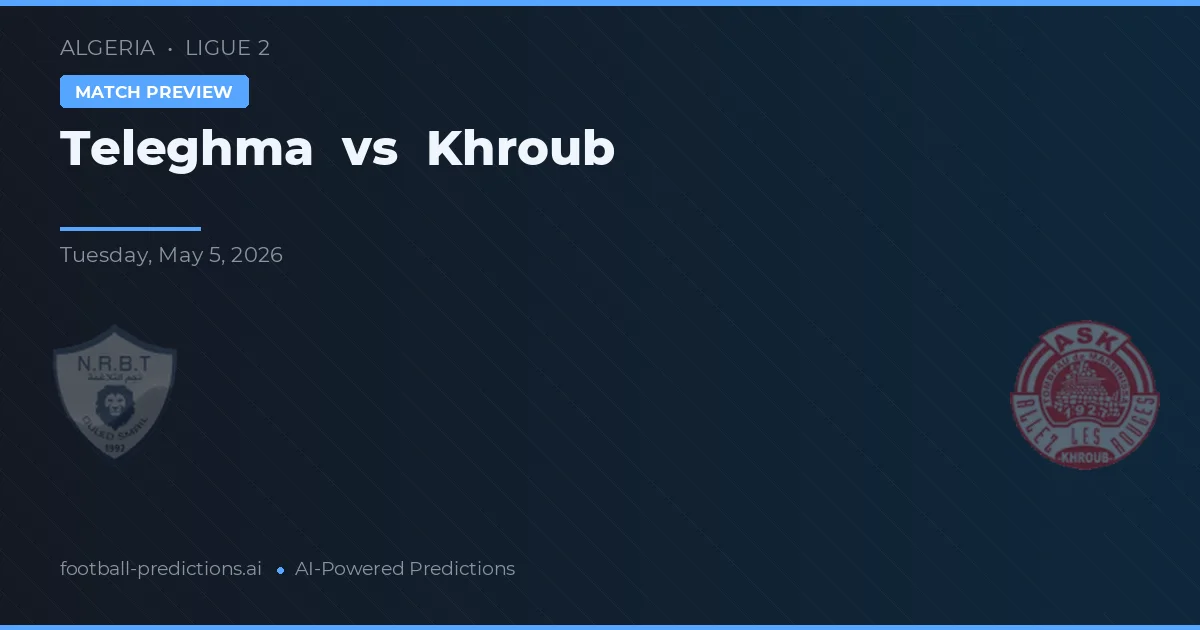 Teleghma vs Khroub — prognóstico e prévia do jogo