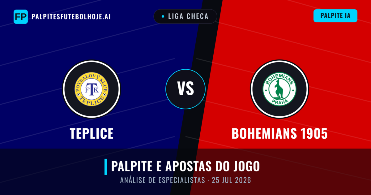 Teplice vs Bohemians 1905 — prognóstico e prévia do jogo