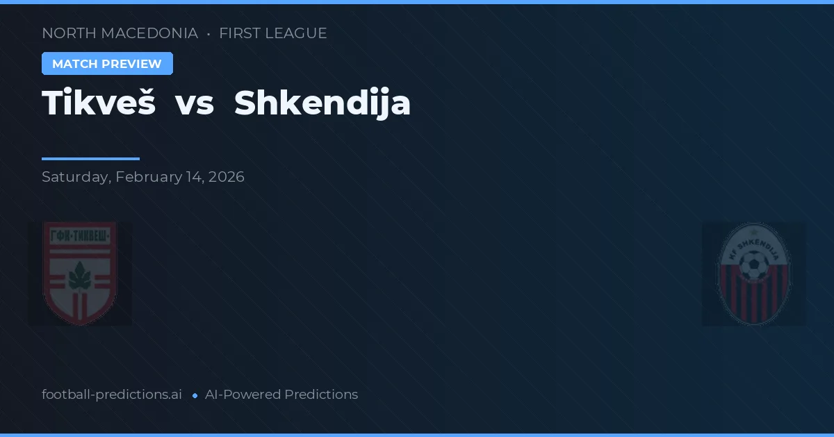 Tikveš vs Shkëndija — prognóstico e prévia do jogo