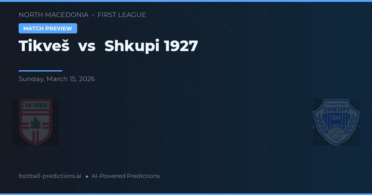 Tikveš vs Shkupi 1927 — prognóstico e prévia do jogo