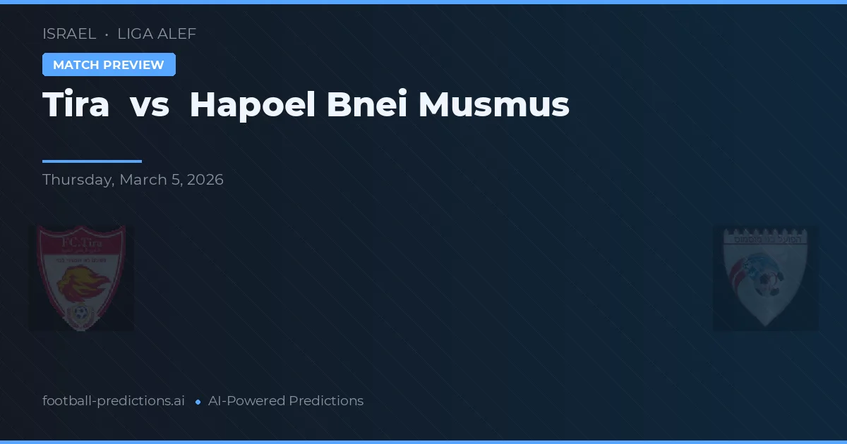 Tira vs Hapoel Bnei Musmus — prognóstico e prévia do jogo