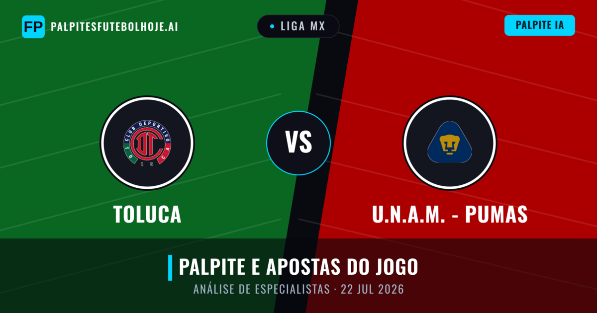 Toluca vs U.N.A.M. - Pumas — prognóstico e prévia do jogo