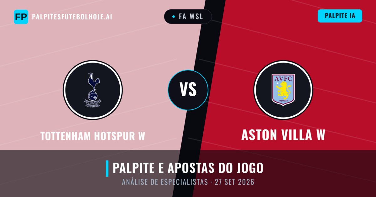 Tottenham Hotspur W vs Aston Villa W — prognóstico e prévia do jogo