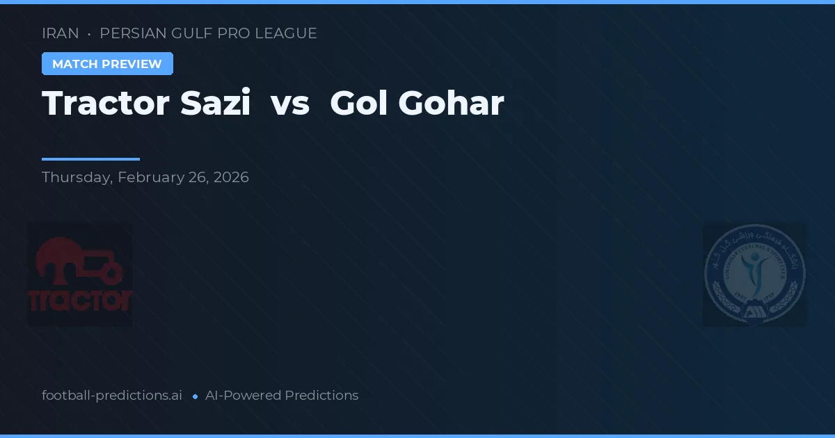 Tractor Sazi vs Gol Gohar — prognóstico e prévia do jogo