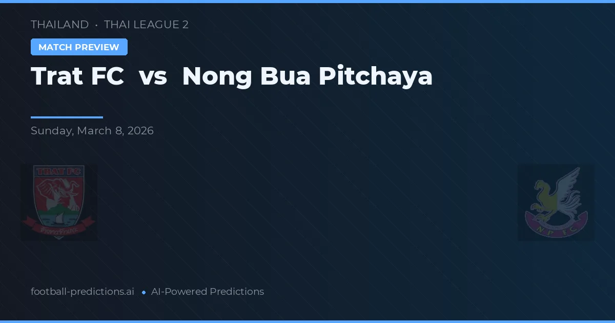 Trat FC vs Nong Bua Pitchaya — prognóstico e prévia do jogo