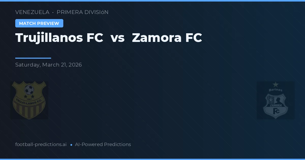 Trujillanos FC vs Zamora FC — prognóstico e prévia do jogo