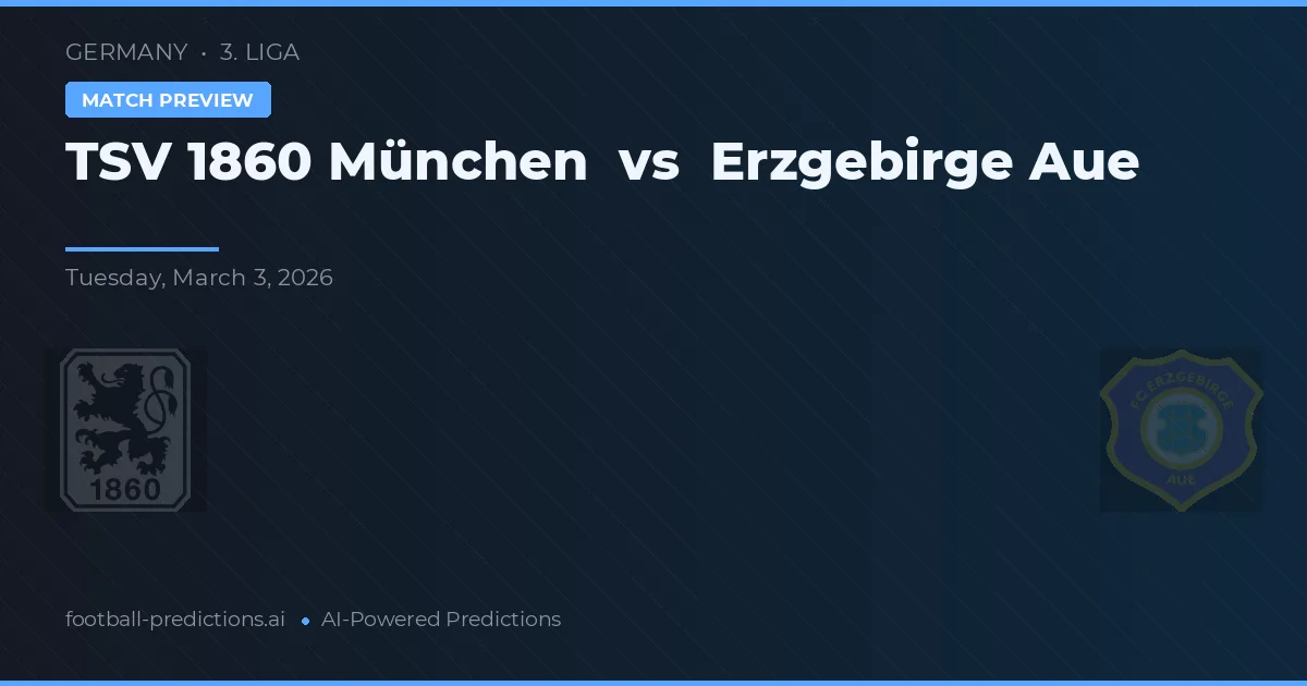 TSV 1860 Munique vs Erzgebirge Aue — prognóstico e prévia do jogo