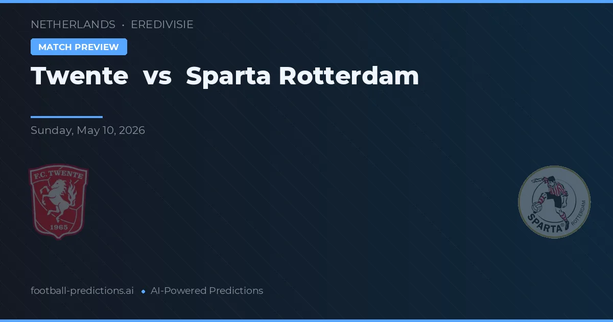FC Twente vs Sparta Rotterdam — prognóstico e prévia do jogo