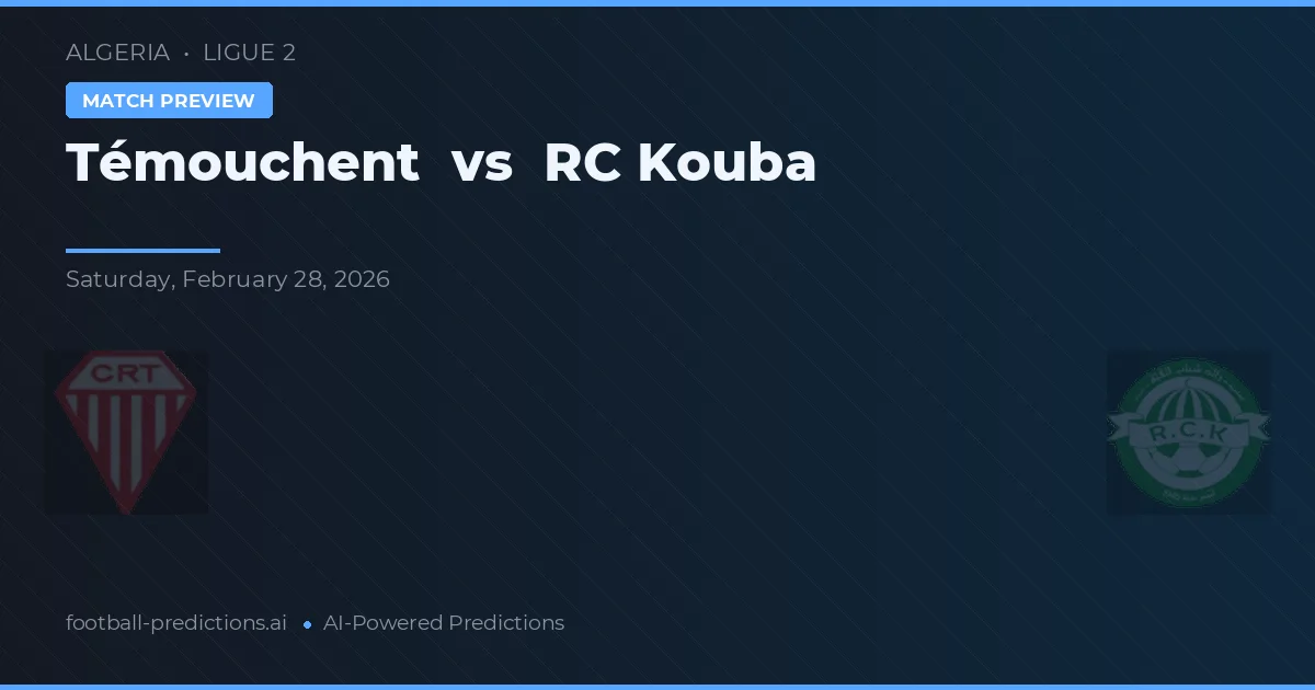 Témouchent vs RC Kouba — prognóstico e prévia do jogo