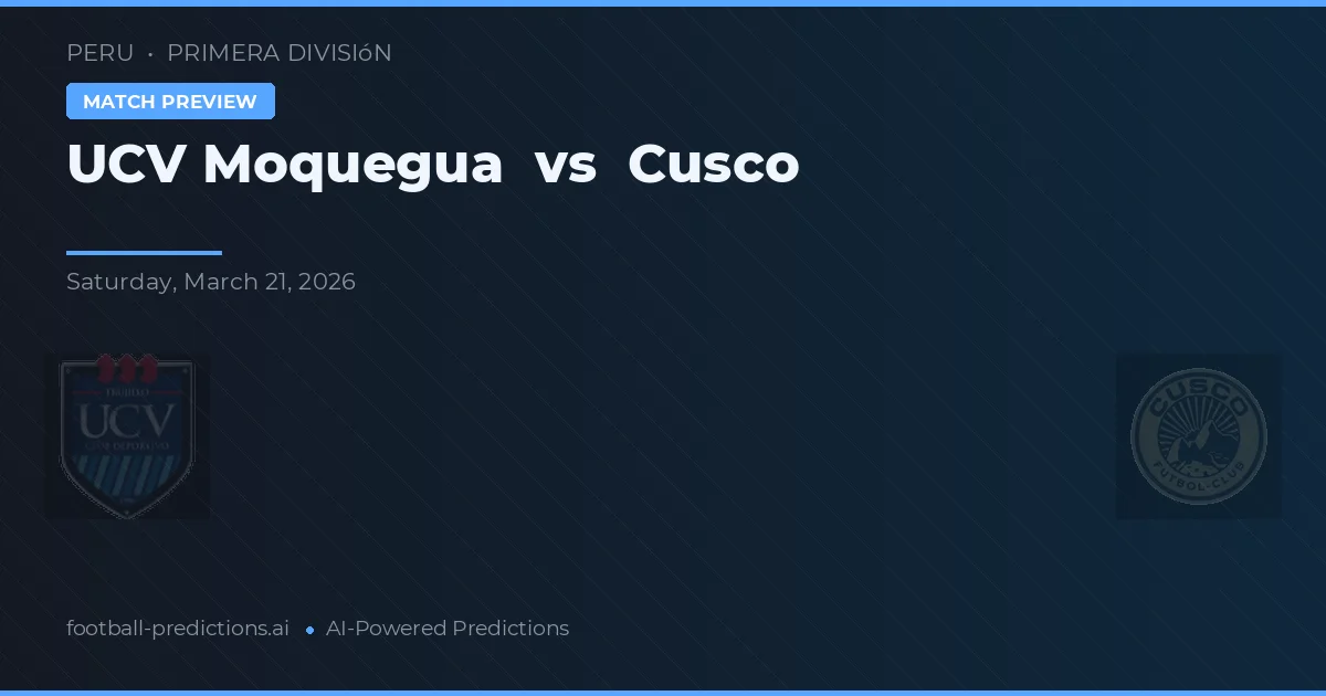 UCV Moquegua vs Cuzco — prognóstico e prévia do jogo