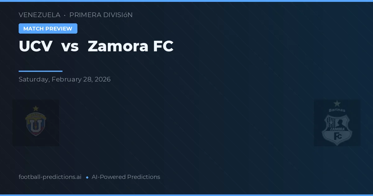 UCV vs Zamora FC — prognóstico e prévia do jogo