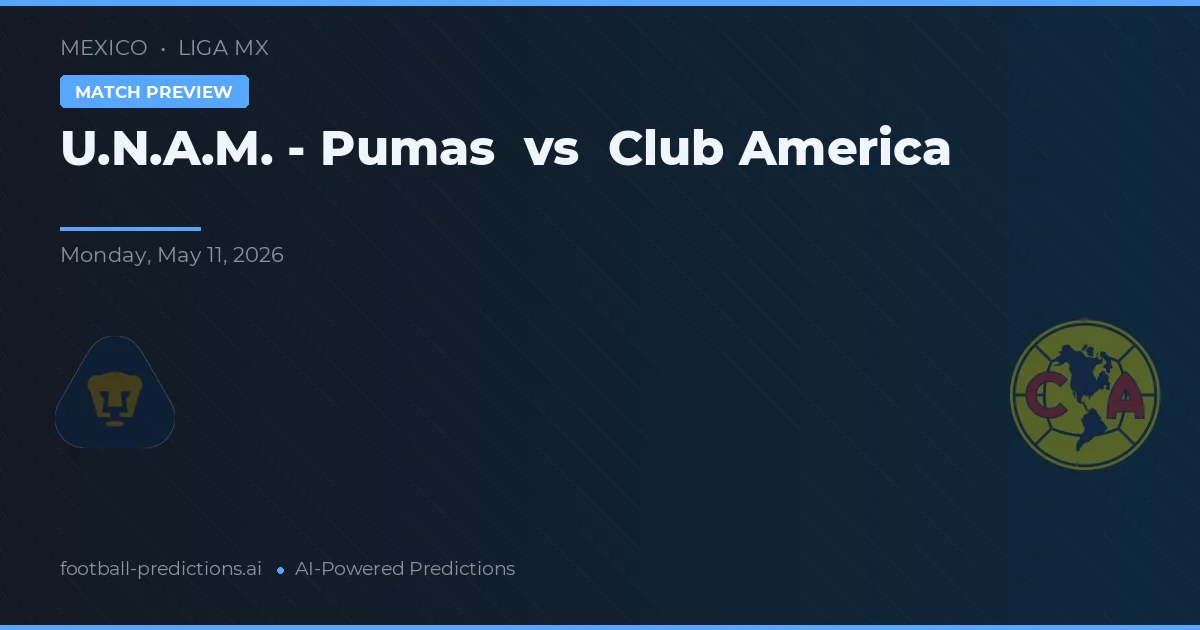 U.N.A.M. - Pumas vs Club América — prognóstico e prévia do jogo