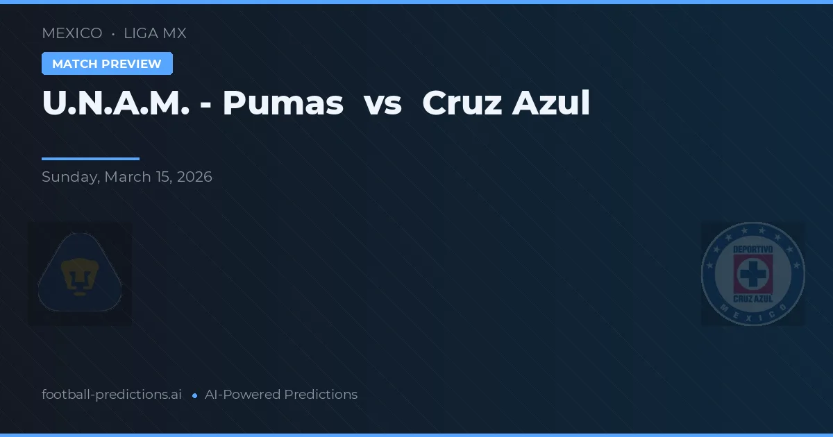 U.N.A.M. - Pumas vs Cruz Azul — prognóstico e prévia do jogo