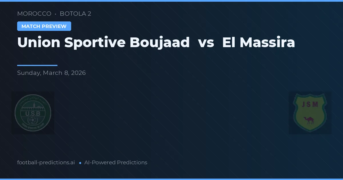 União Sportive Boujaad vs El Massira — prognóstico e prévia do jogo