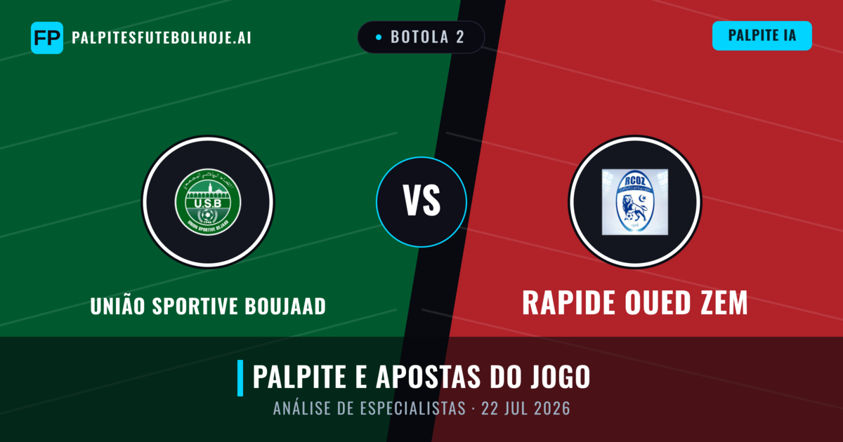 União Sportive Boujaad vs Rapide Oued ZEM — prognóstico e prévia do jogo