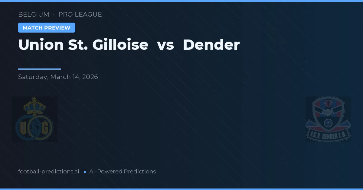 Union Saint-Gilloise vs Dender — prognóstico e prévia do jogo