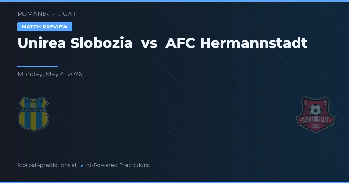 Unirea Slobozia vs AFC Hermannstadt preview