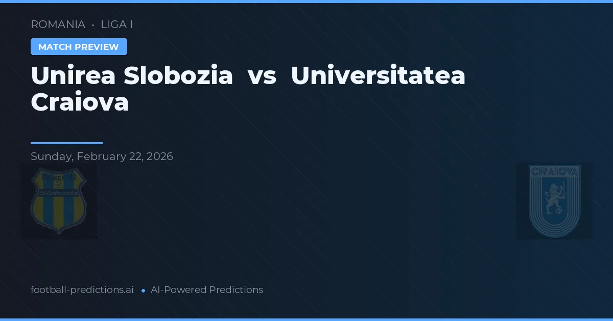 Unirea Slobozia vs Universitatea Craiova — prognóstico e prévia do jogo