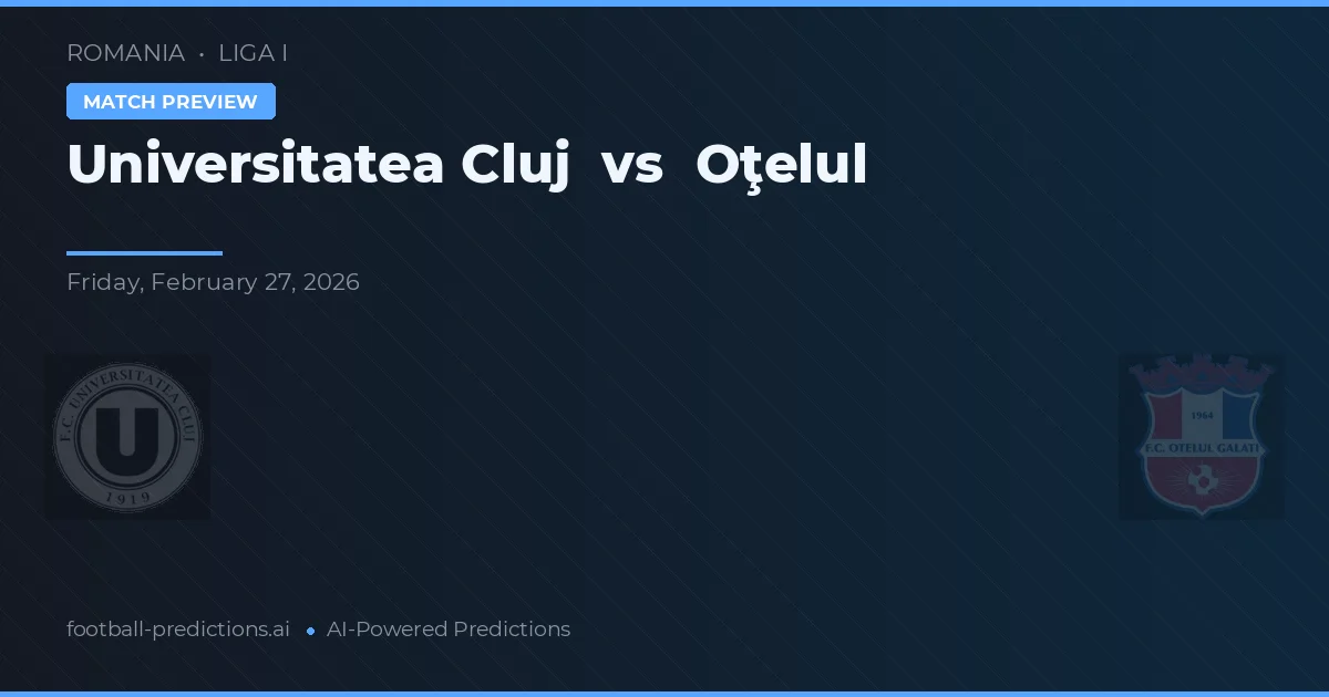 Universitatea Cluj vs Oţelul — prognóstico e prévia do jogo