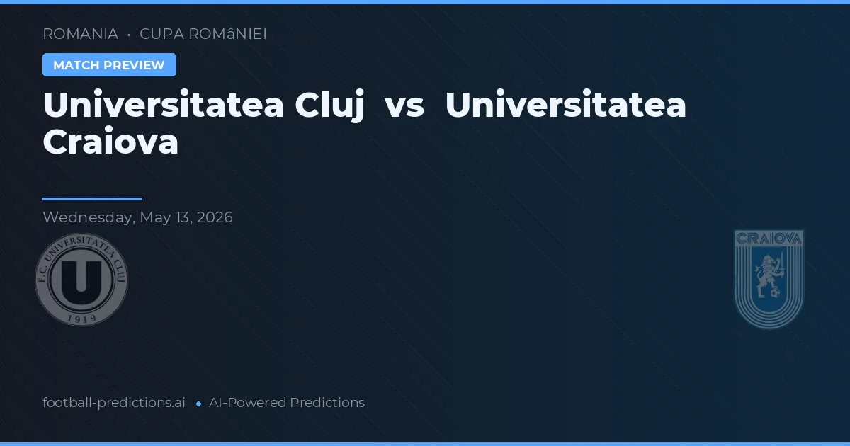 Universitatea Cluj vs Universitatea Craiova — prognóstico e prévia do jogo