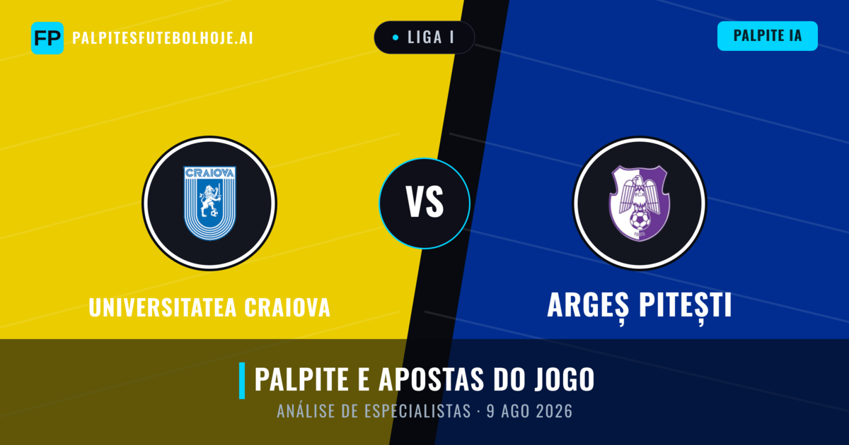 Universitatea Craiova vs Argeș Pitești — prognóstico e prévia do jogo