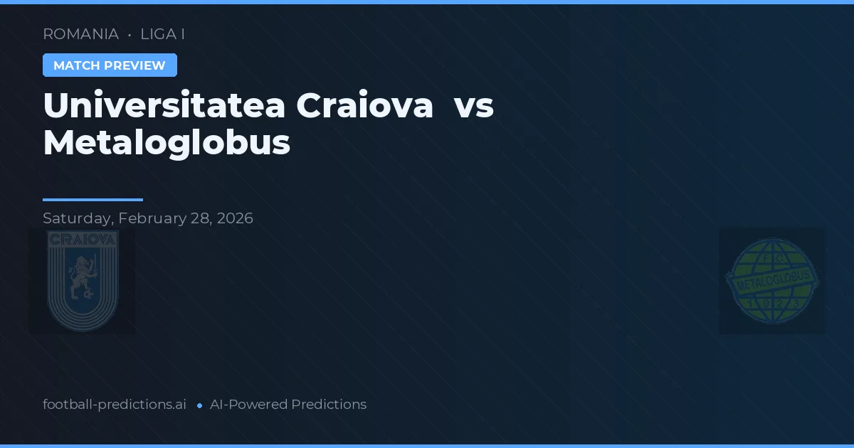 Universitatea Craiova vs Metaloglobus — prognóstico e prévia do jogo