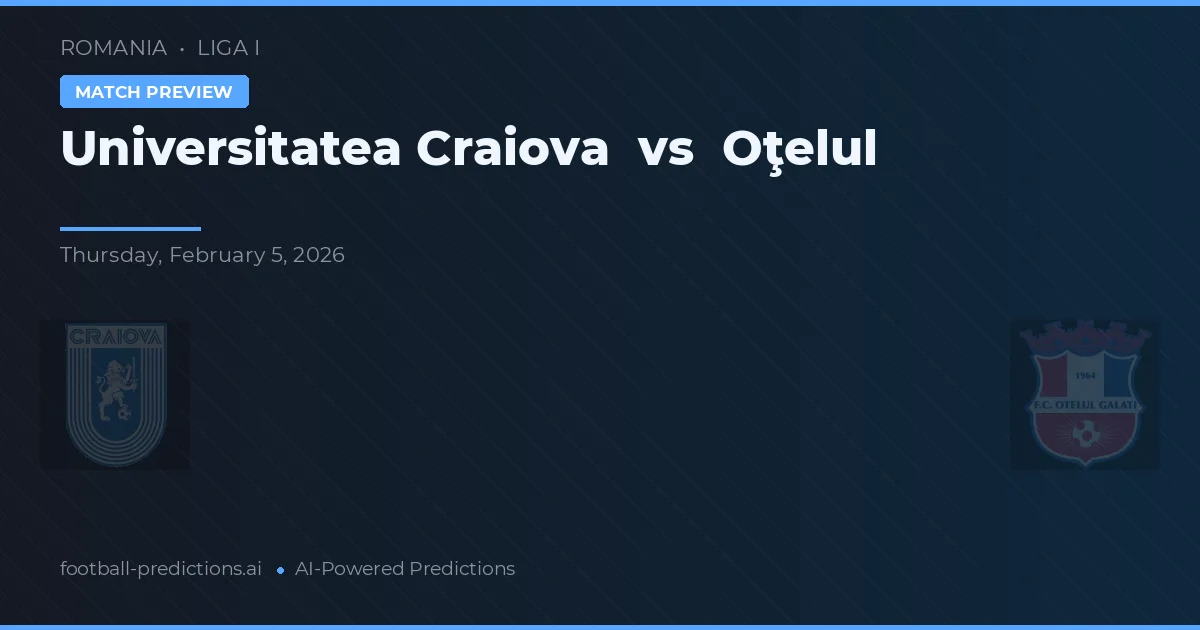 Universitatea Craiova vs Oţelul — prognóstico e prévia do jogo