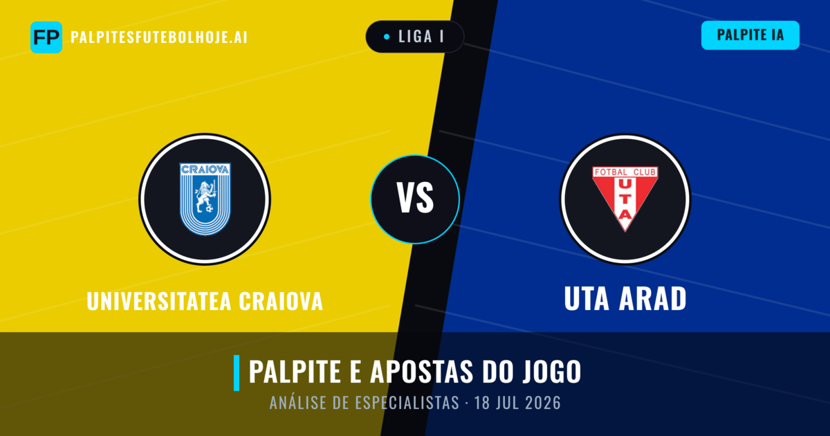 Universitatea Craiova vs UTA Arad — prognóstico e prévia do jogo