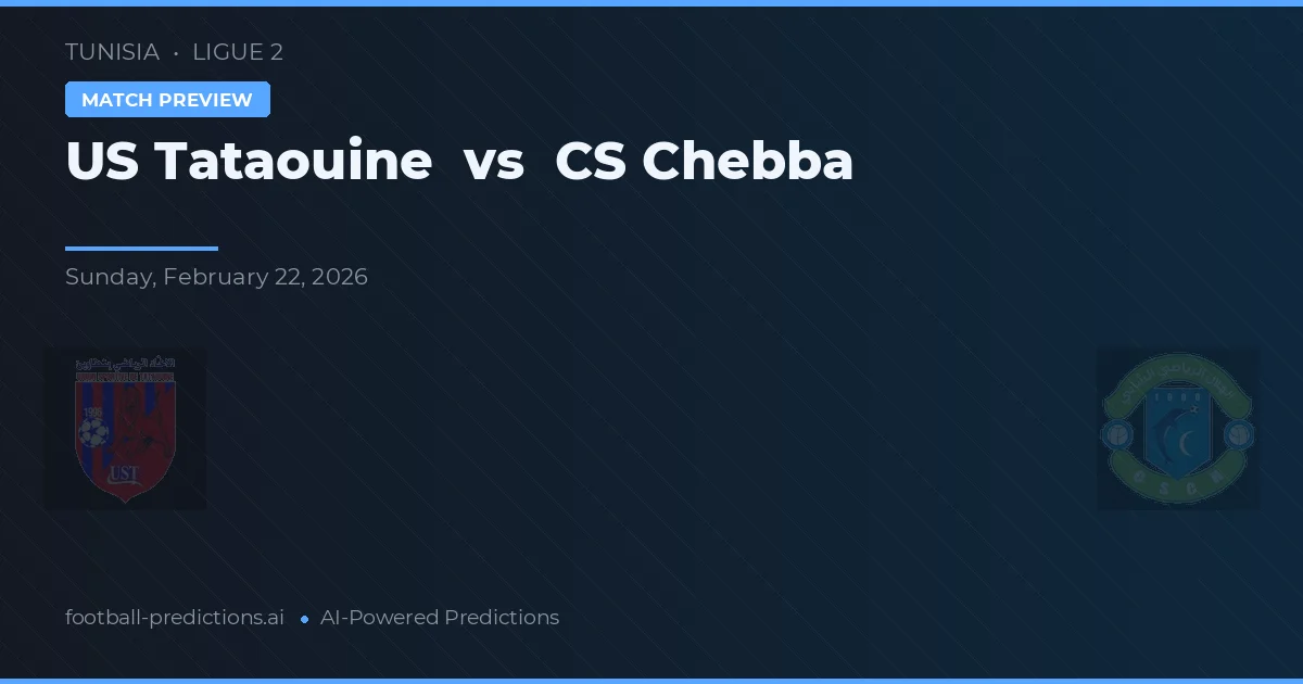 US Tataouine vs CS Chebba — prognóstico e prévia do jogo