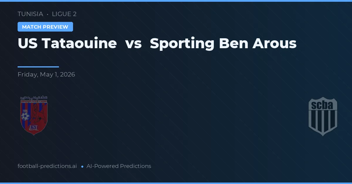 US Tataouine vs Sporting Ben Arous — prognóstico e prévia do jogo