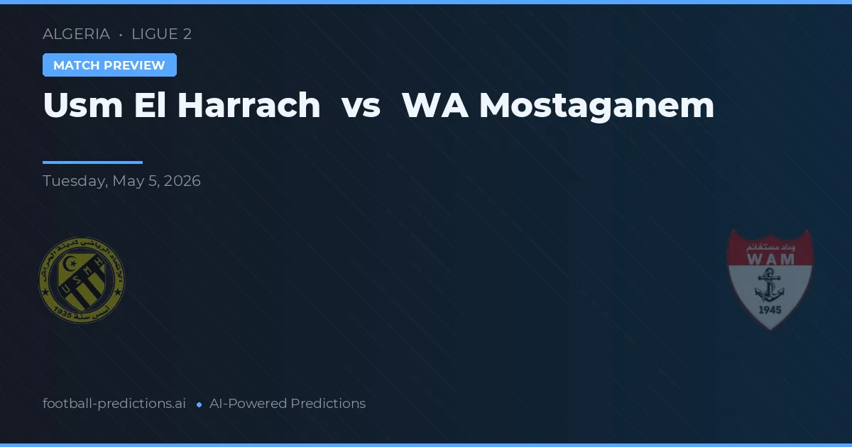 USM El Harrach vs WA Mostaganem — prognóstico e prévia do jogo
