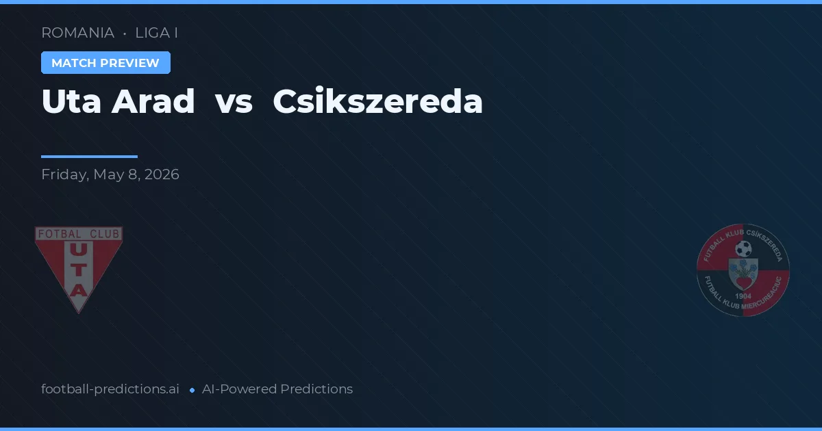 UTA Arad vs Csíkszereda — prognóstico e prévia do jogo