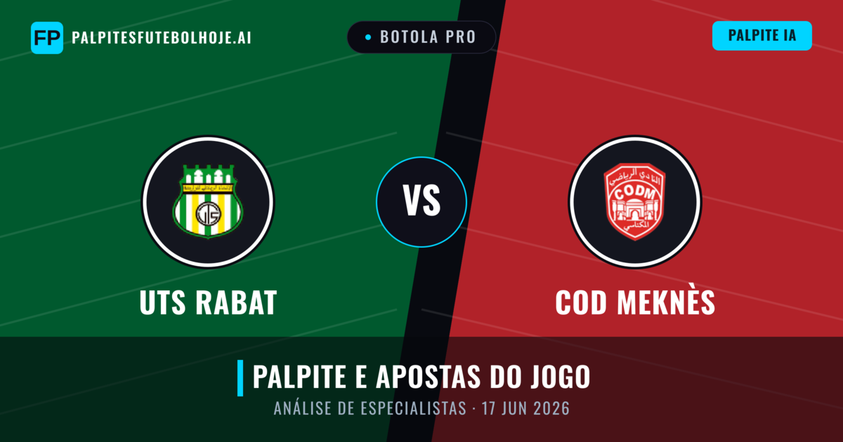 UTS Rabat vs COD Meknès — prognóstico e prévia do jogo