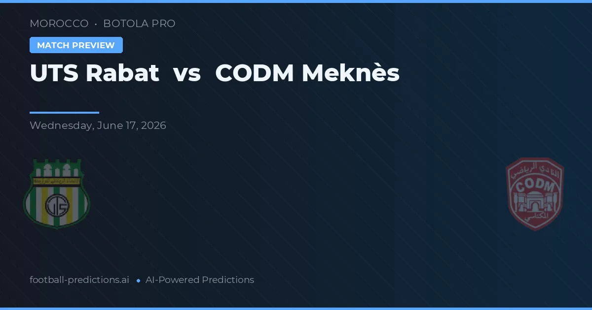UTS Rabat vs COD Meknès — prognóstico e prévia do jogo