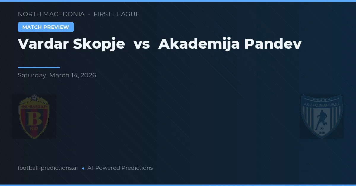 Vardar Skopje vs Academija Pandev — prognóstico e prévia do jogo