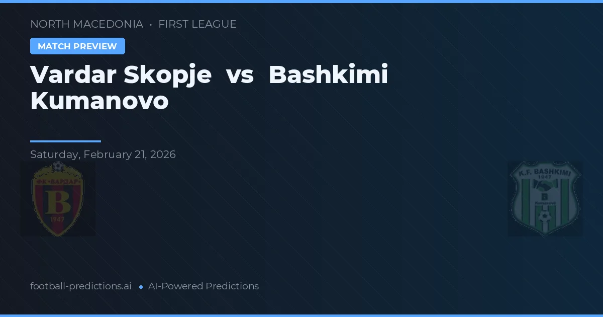 Vardar Skopje vs Bashkimi Kumanovo — prognóstico e prévia do jogo