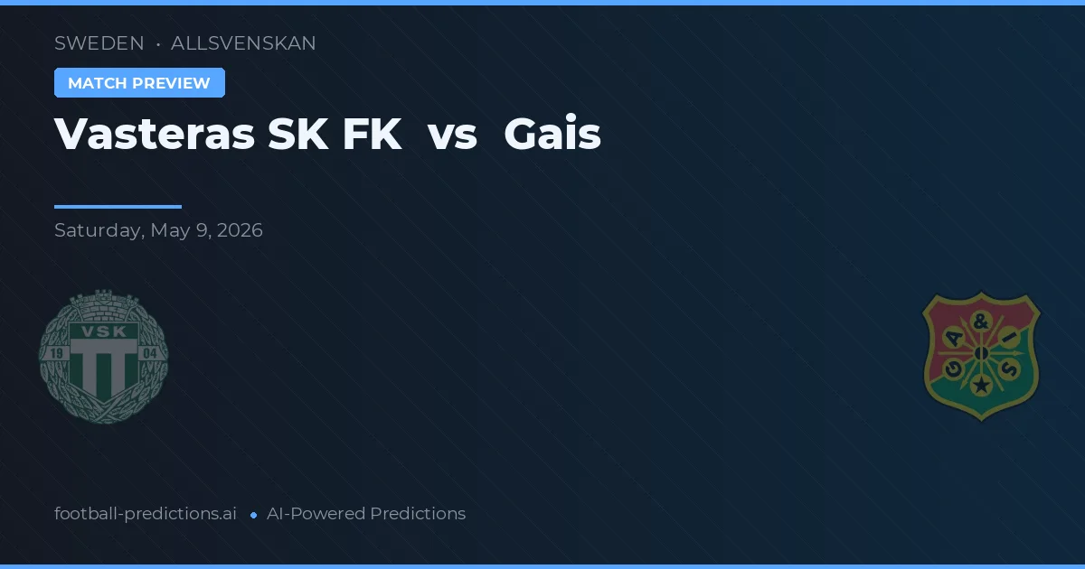 Västerås SK FK vs Gais — prognóstico e prévia do jogo