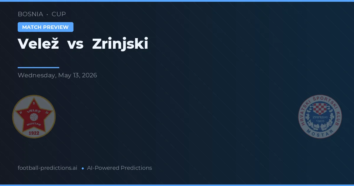 Velež vs Zrinjski — prognóstico e prévia do jogo