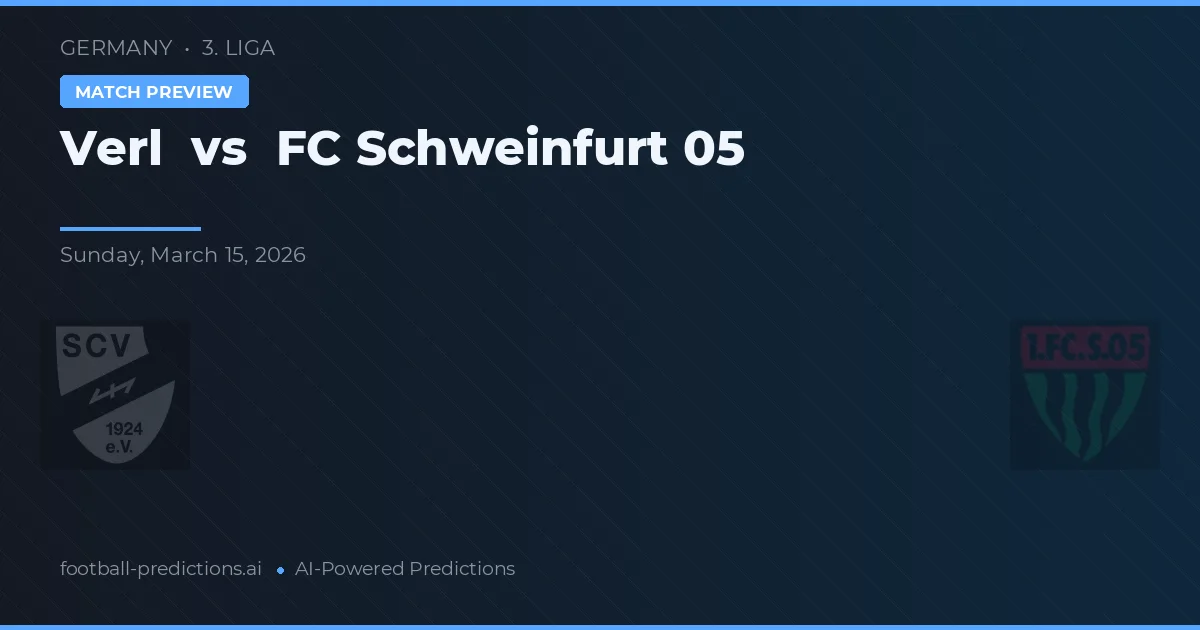 Verl vs FC Schweinfurt 05 — prognóstico e prévia do jogo