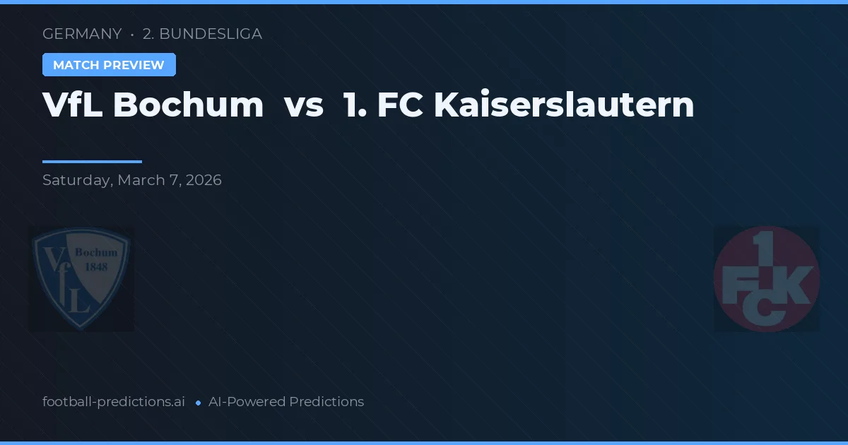 VfL Bochum vs 1. FC Kaiserslautern — prognóstico e prévia do jogo