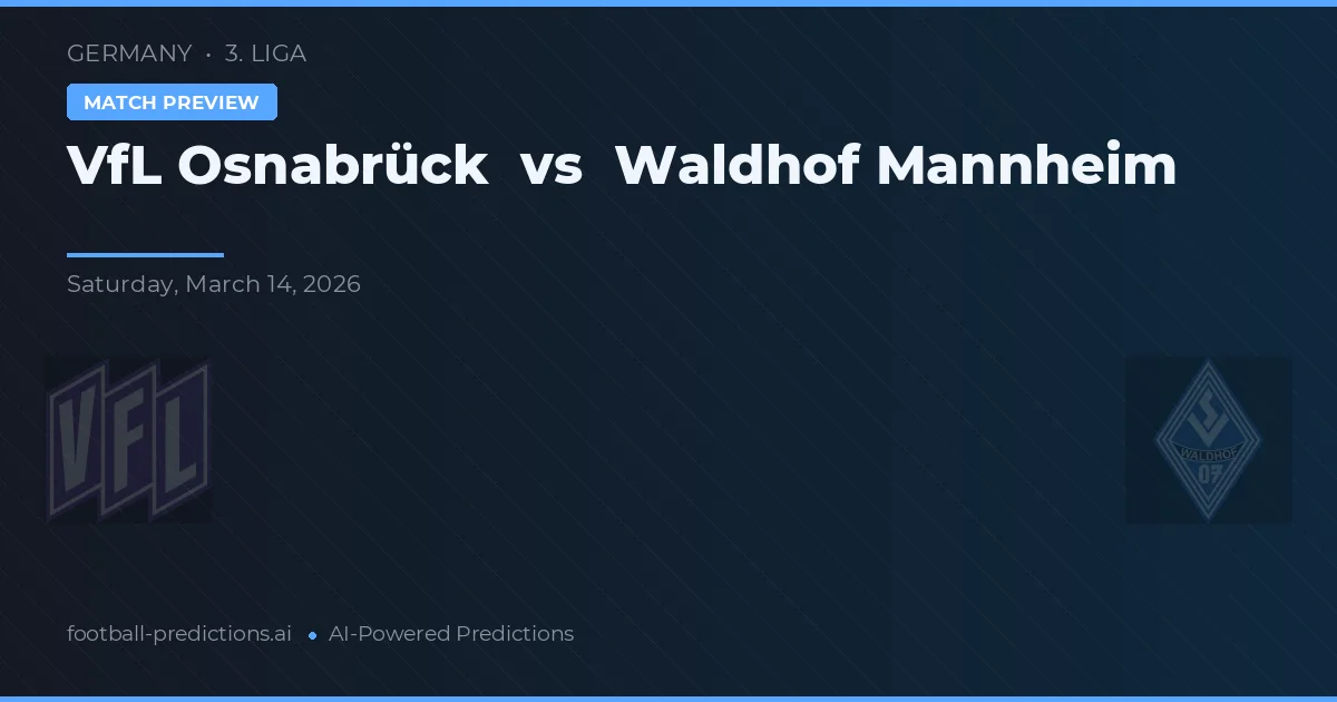 VfL Osnabrück vs Waldhof Mannheim — prognóstico e prévia do jogo
