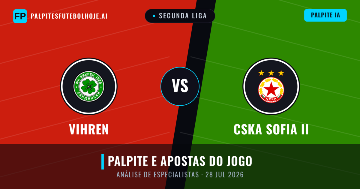 Vihren vs CSKA Sofia II — prognóstico e prévia do jogo