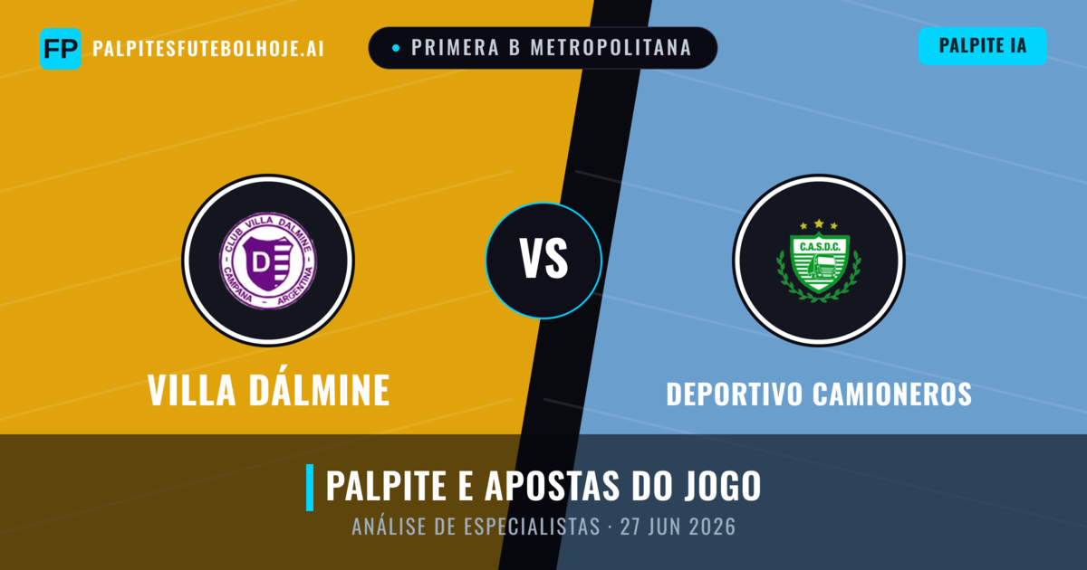 Villa Dálmine vs Deportivo Camioneros — prognóstico e prévia do jogo
