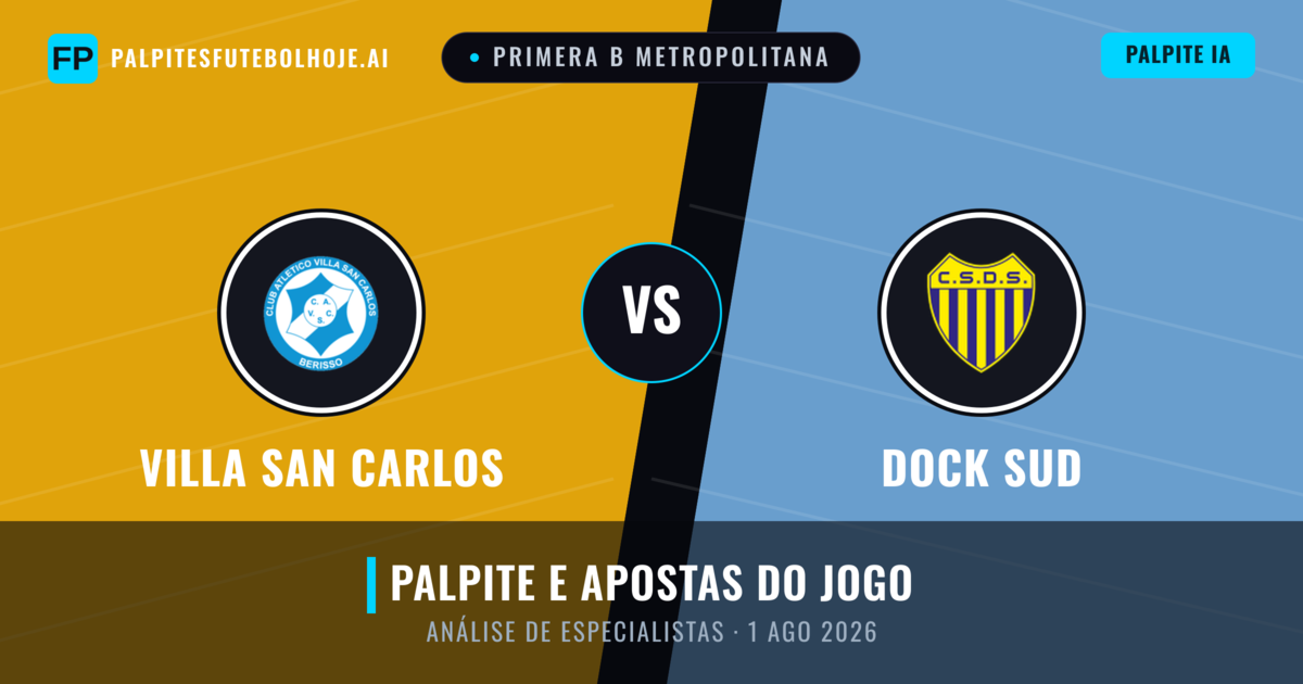 Villa San Carlos vs Dock Sud — prognóstico e prévia do jogo