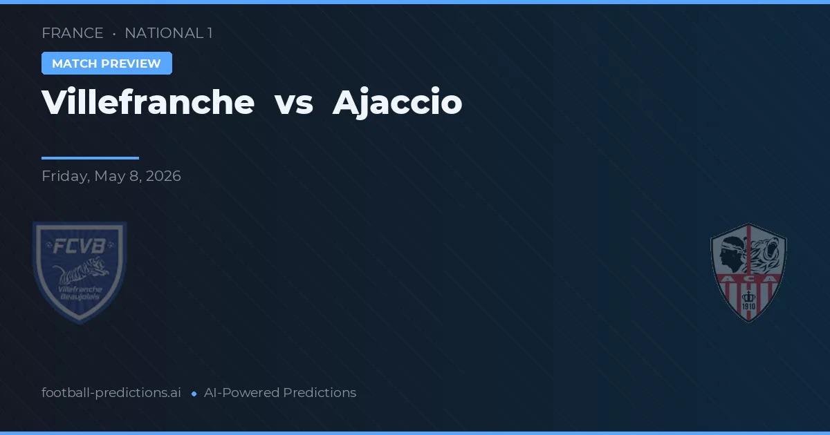 Villefranche vs Ajaccio — prognóstico e prévia do jogo