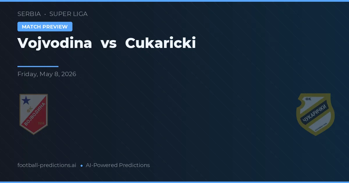 Vojvodina vs Cukaricki — prognóstico e prévia do jogo