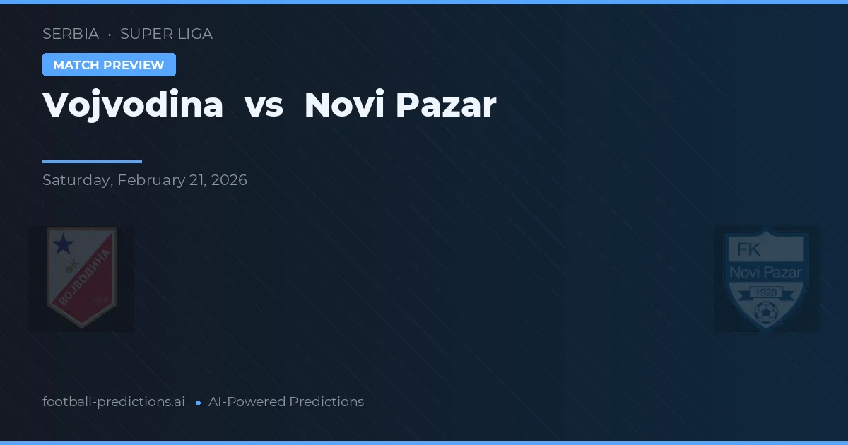 Vojvodina vs Novi Pazar — prognóstico e prévia do jogo
