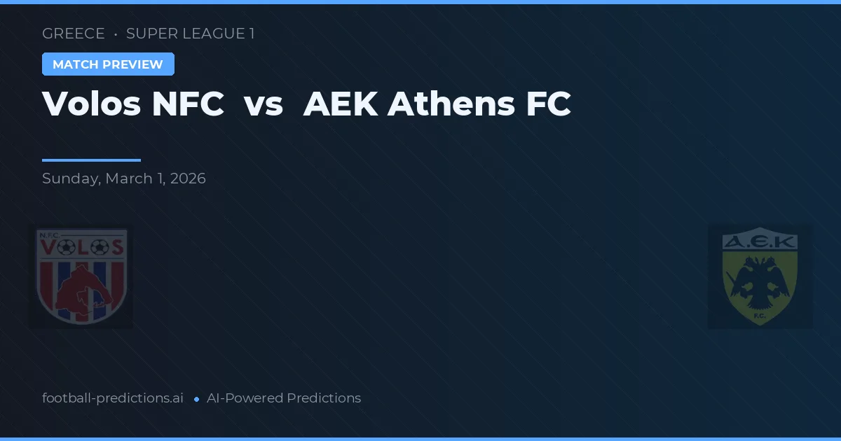 Volos NFC vs AEK Atenas — prognóstico e prévia do jogo